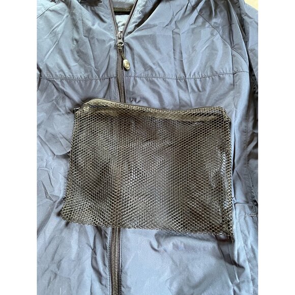 Hooded Jacket L Blue Mesh Pocket Windbreaker Nylon Lightweight Woolrich Vintage - Picture 9 of 10